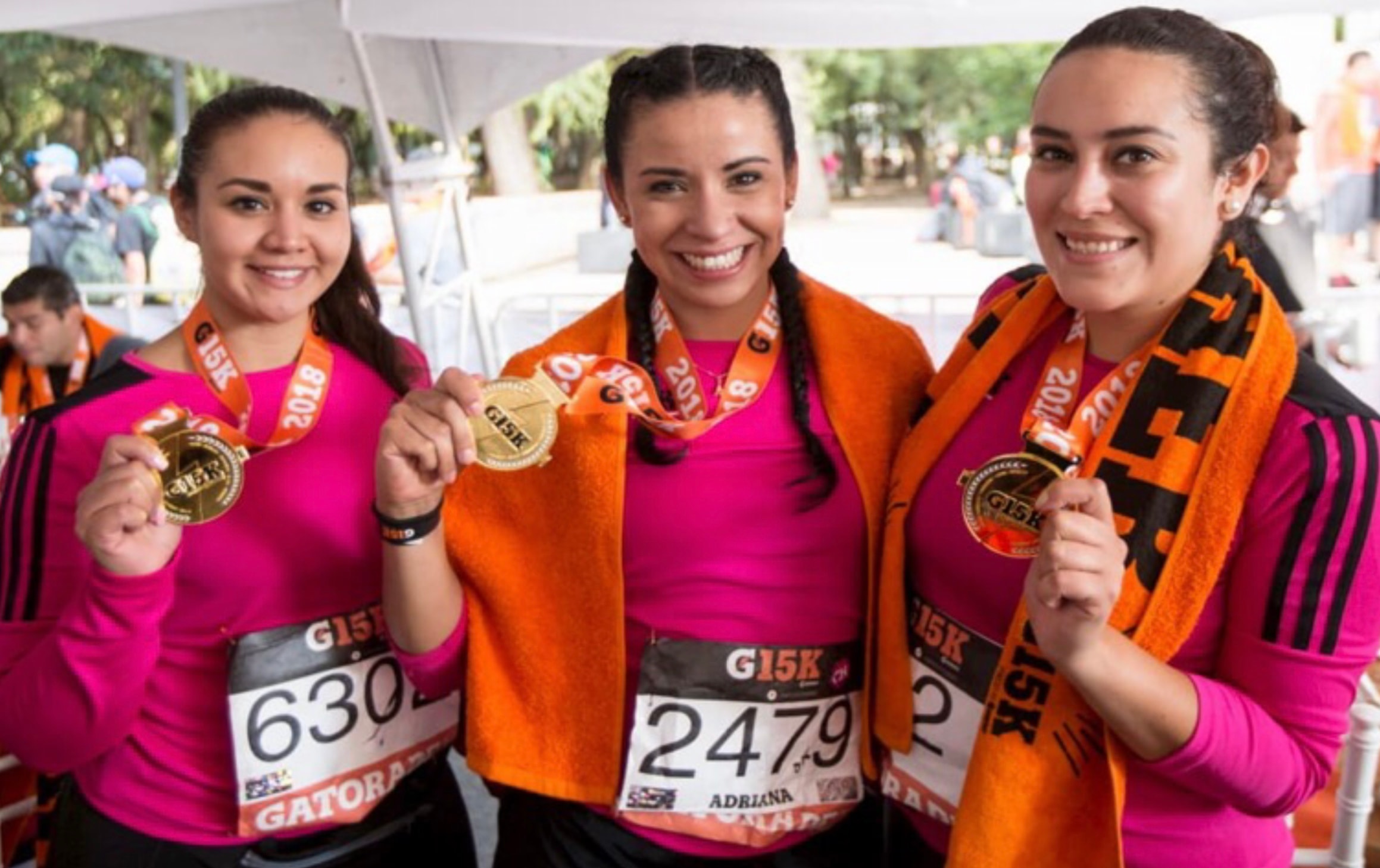 Tres atletas con medallas G15K 2018 en Chapultepec