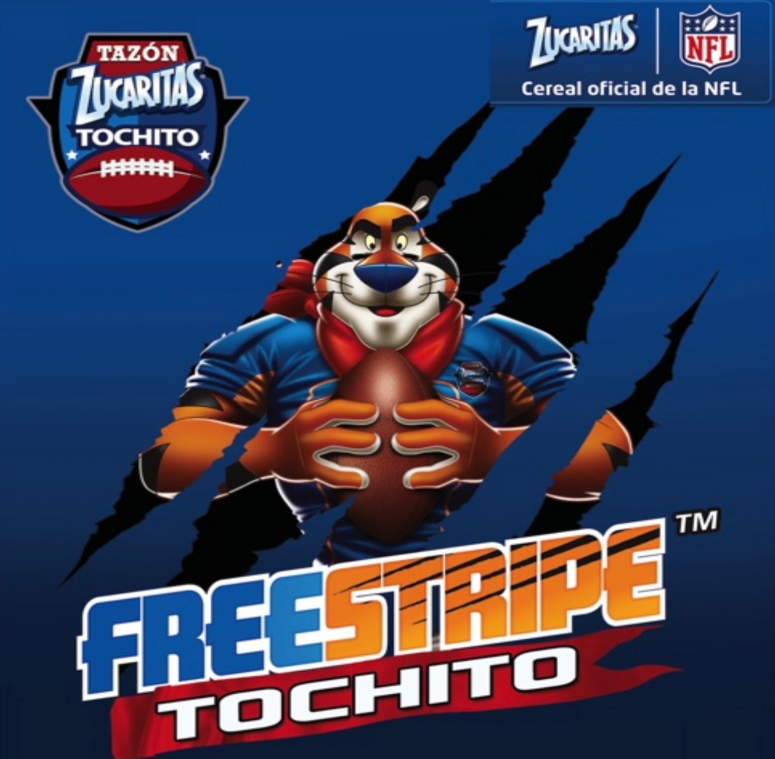 Tazón Zucaritas Tochito Freestripe — imagen oficial del evento con Tony el Tigre
