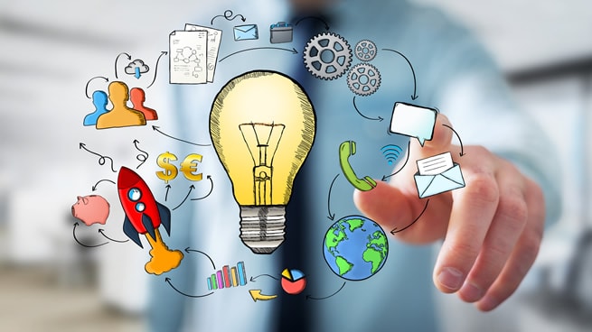 Light bulb representing creative innovation